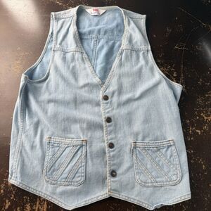 Vintage 70s Levi’s Panatela Togs Light Wash Denim Vest Western Womens Large USA